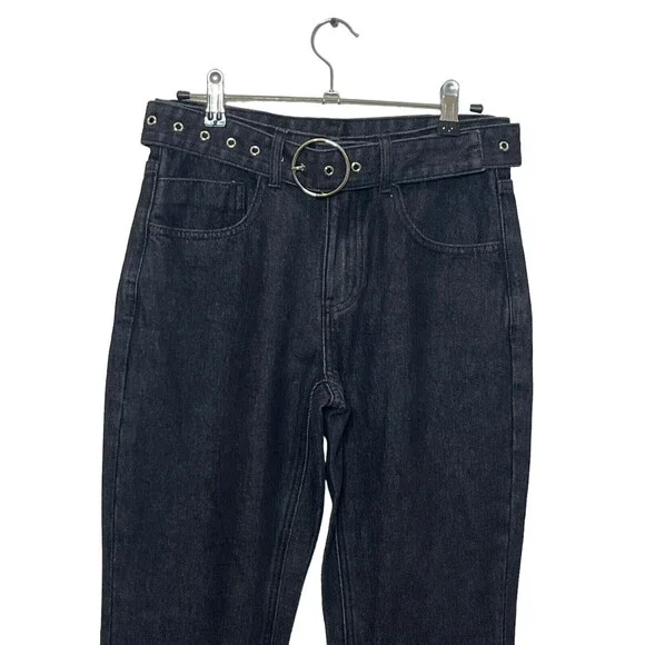 Urban Outfitters NWT Milk It Flare Jeans Women’s 24 Black Belted Vintage - Picture 3 of 14